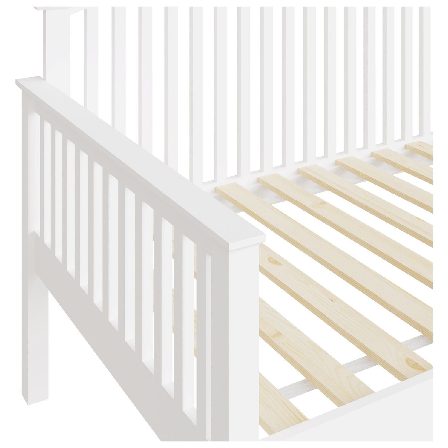 GFW Madrid single day wooden bed frame in white - British product