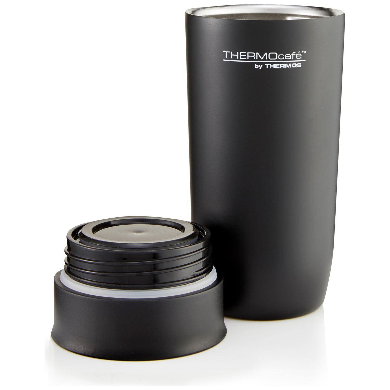 Thermos Thermocafe Push-Button Lid Tumbler Black 360ml (British brand)
