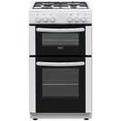Bush 50cm twin cavity gas cooker in white - British product