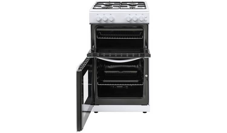 Bush 50cm twin cavity gas cooker in white - British product