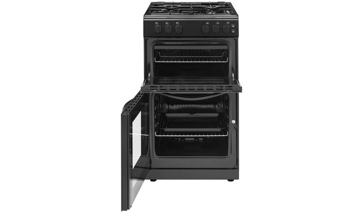 Bush 50cm twin cavity gas cooker in black - British product
