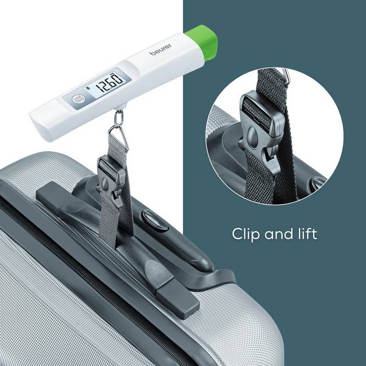 Beurer battery-free luggage scale white 50kg capacity, UK version