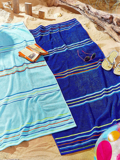 Next Catherine Lansfield Set of 2 Blue Rainbow Jacquard Beach Towels- Buy online at McGrocer