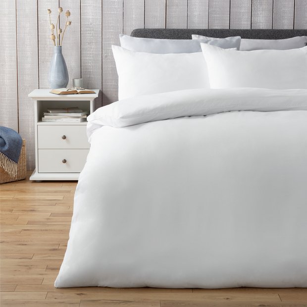 Silentnight Supersoft plain white duvet set double (British brand)