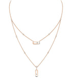 Messika Move Uno pink gold diamond necklace 0.30ct, imported from the UK