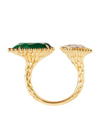 Boucheron yellow gold malachite diamond Serpent Bohème ring - British product