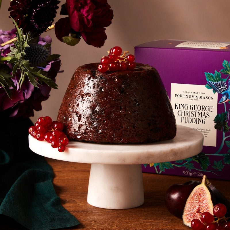 Fortnum's King George Christmas pudding in ceramic basin 907g - British product