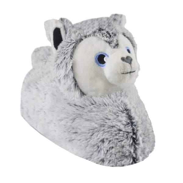 Kids Husky Dog Slippers (9-10)