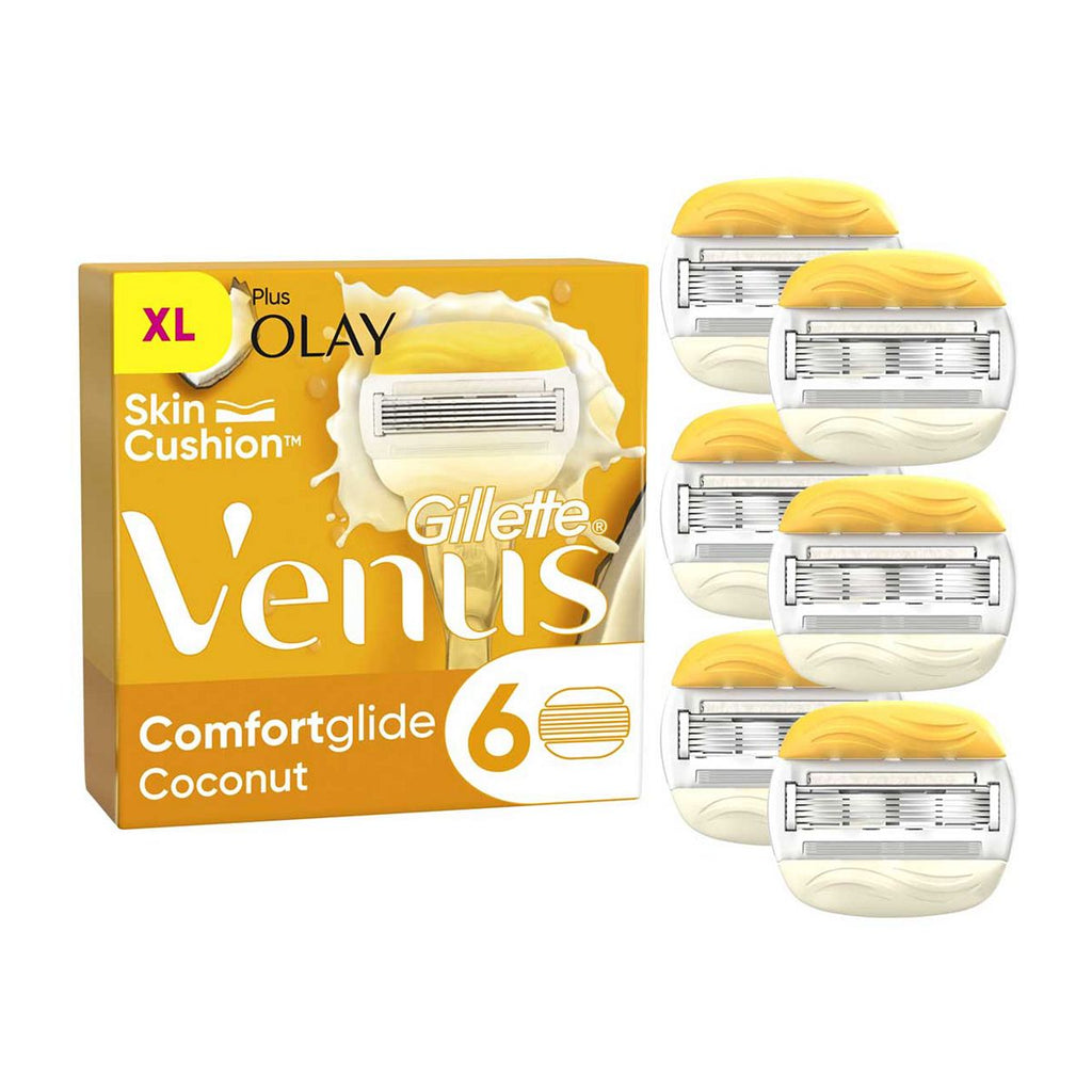 Venus Comfortglide Coconut plus Olay Razor Blades, 6 pack