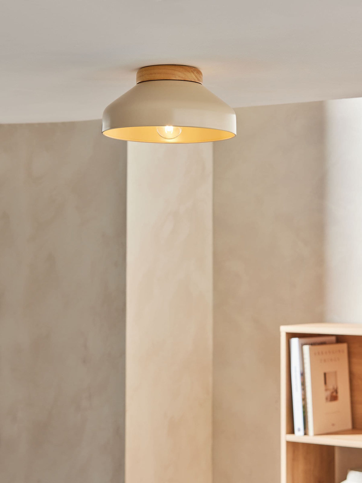 MADE.COM Cream Albert flush fitting ceiling light - British product