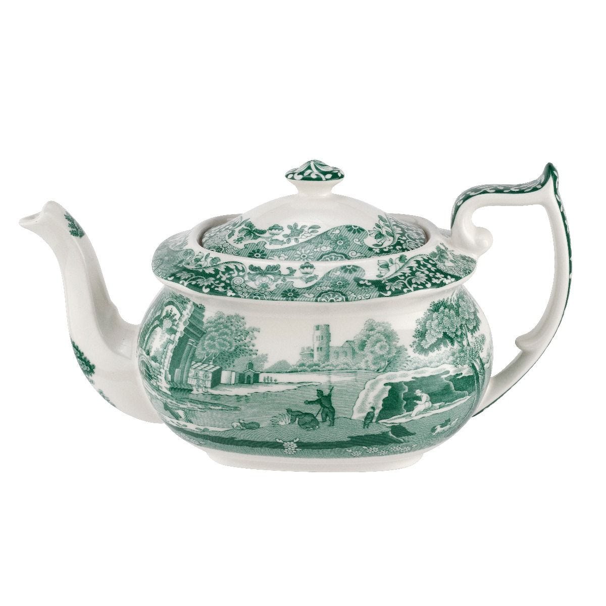 Spode Green Italian teapot 26cm, imported from the UK