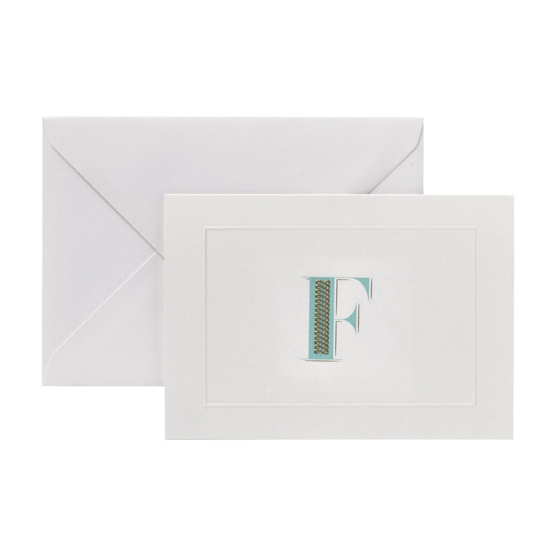 Fortnum's alphabet notecards F initial, box of 8 (British brand)