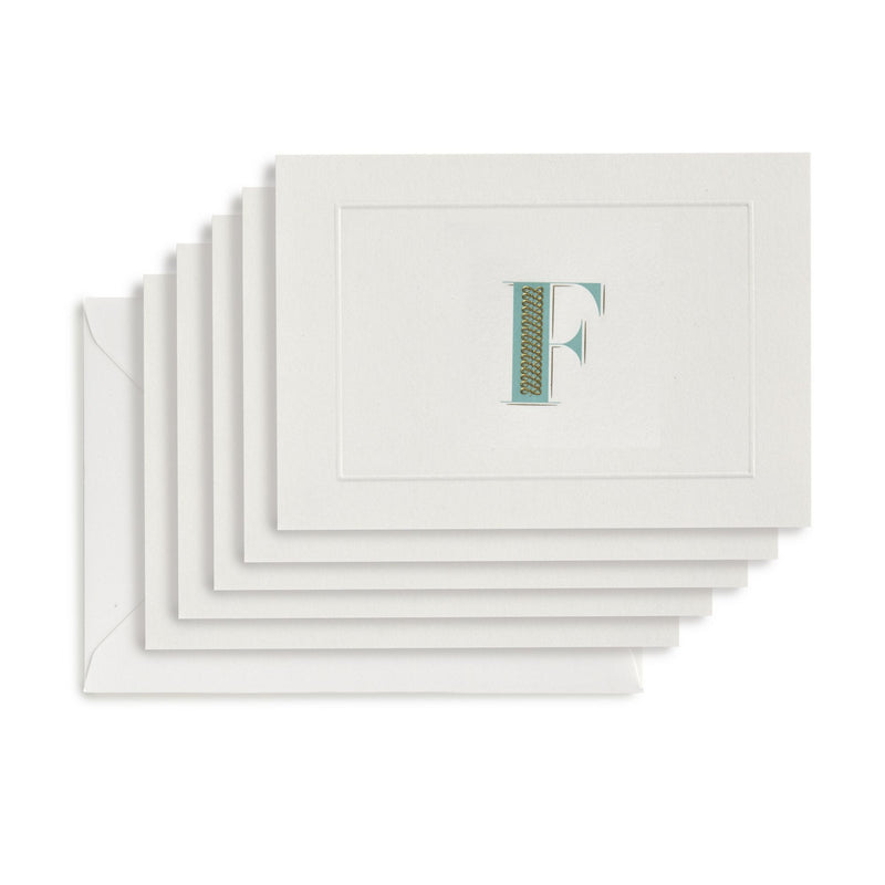 Fortnum's alphabet notecards F initial, box of 8 (British brand)