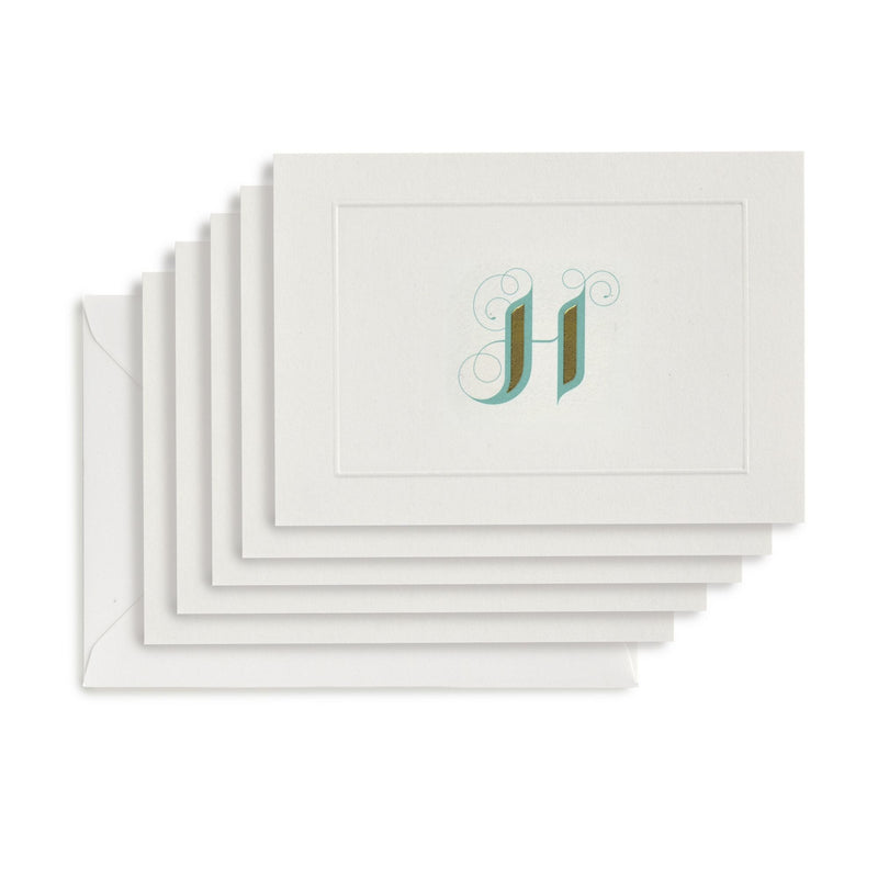 Fortnum's H initial A6 notecards with envelopes - British product