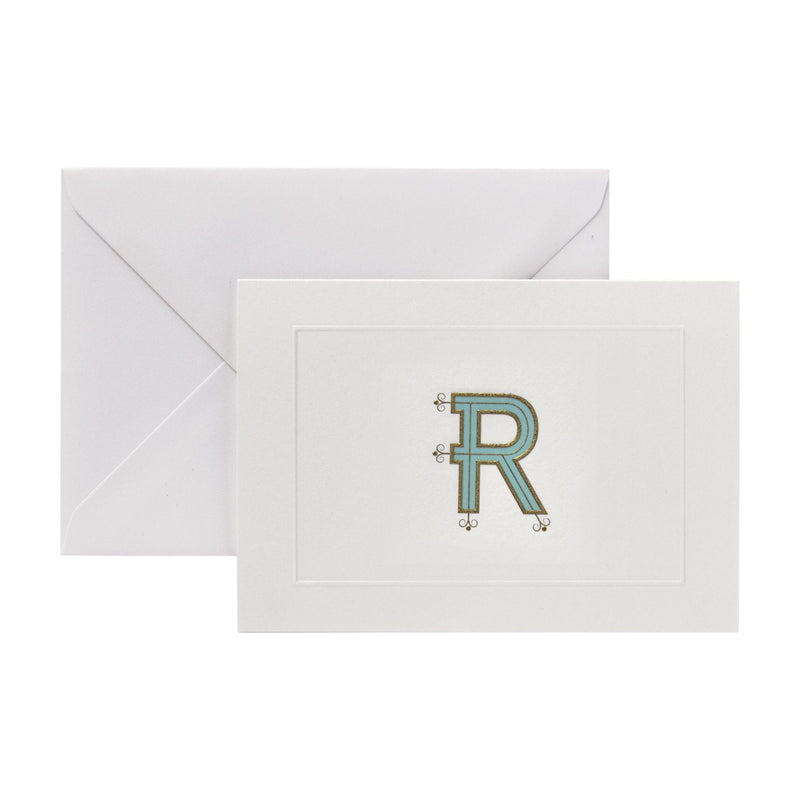 Fortnum's R initial notecards A6 size, (British brand)