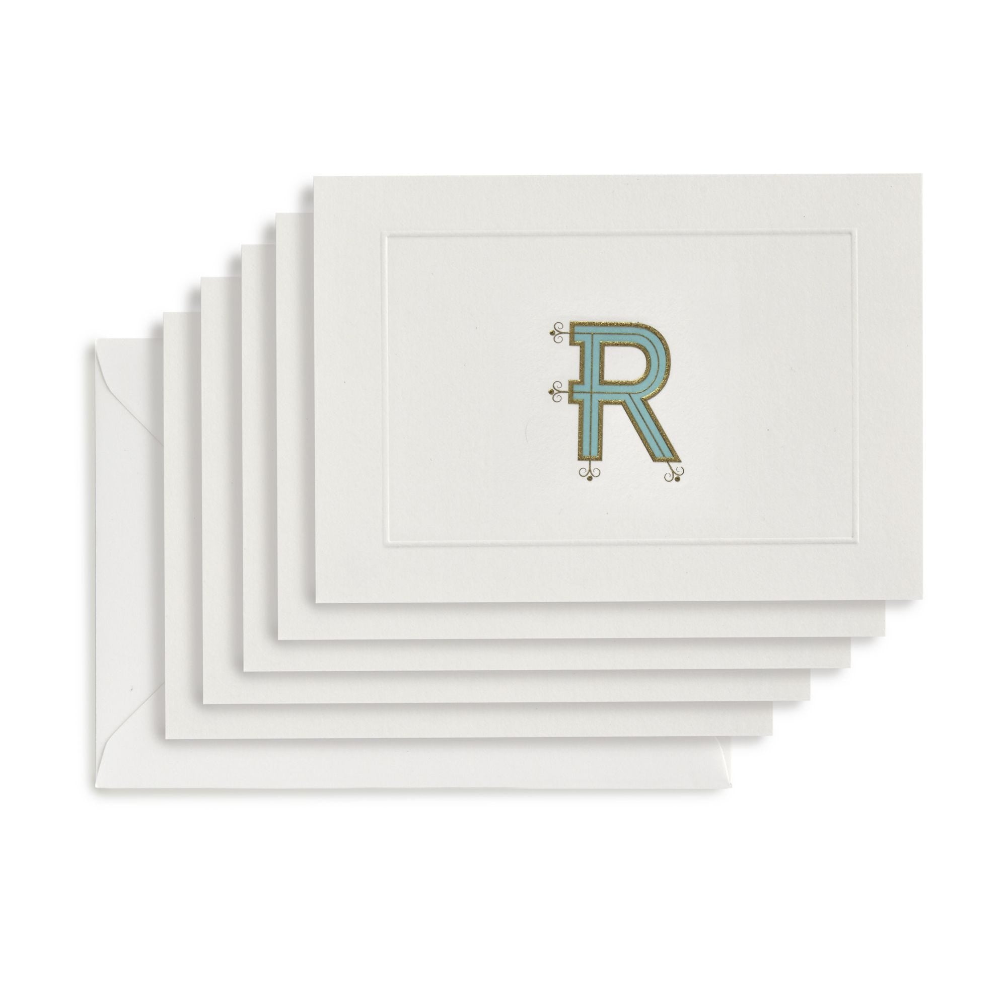 Fortnum's R initial notecards A6 size, (British brand)