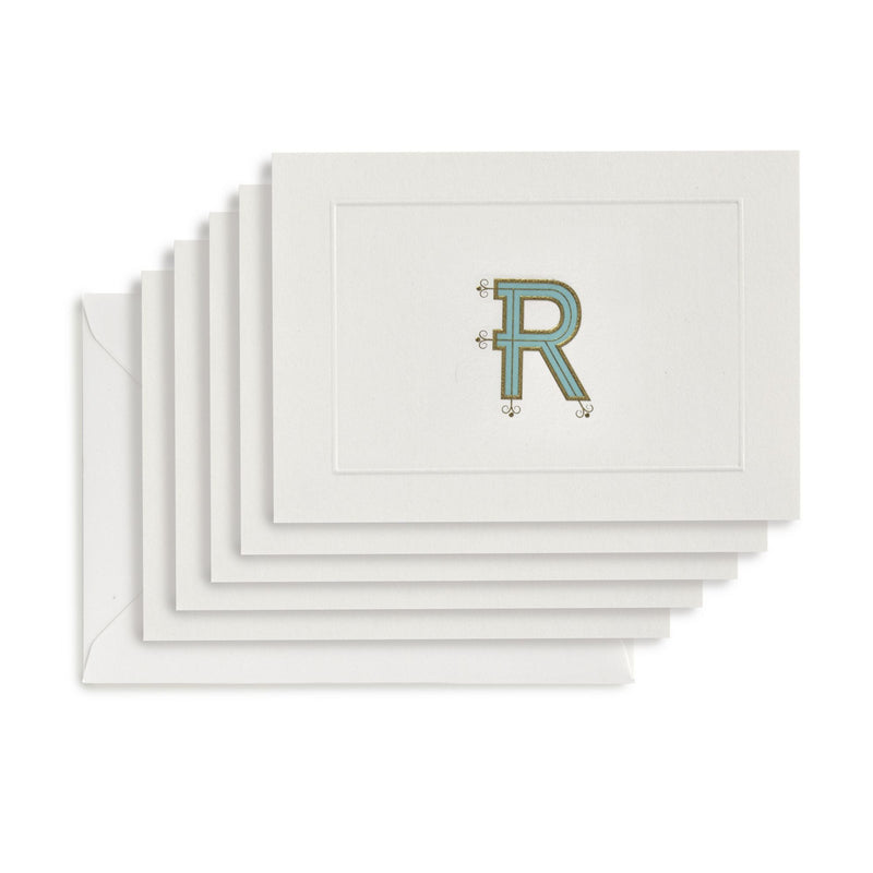 Fortnum's R initial notecards A6 size, (British brand)