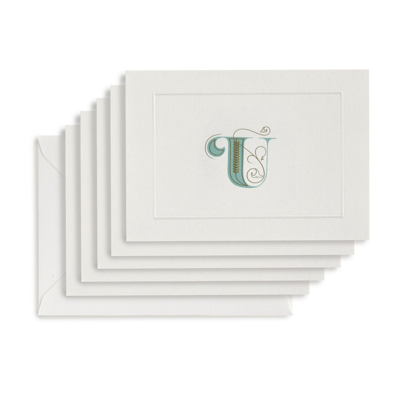 Fortnum's alphabet notecards U initial A6 (British brand)