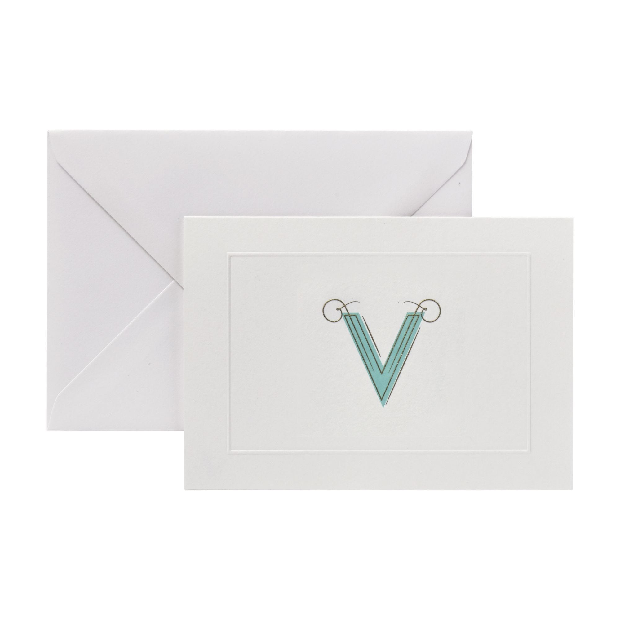 Fortnum's alphabet notecards with V initial A6 - British product