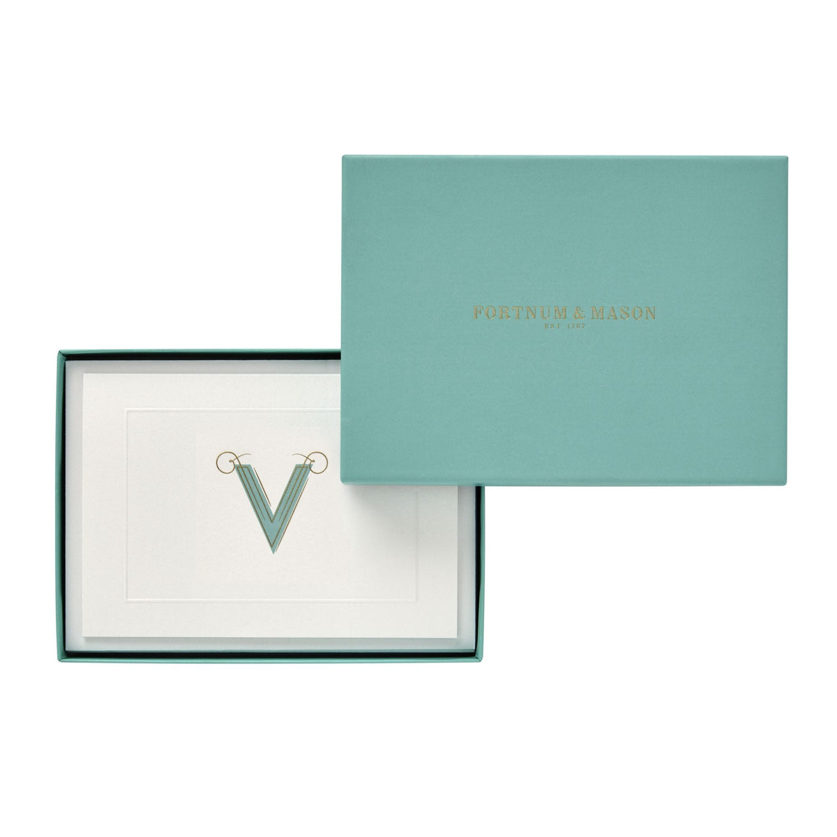 Fortnum's alphabet notecards with V initial A6 - British product