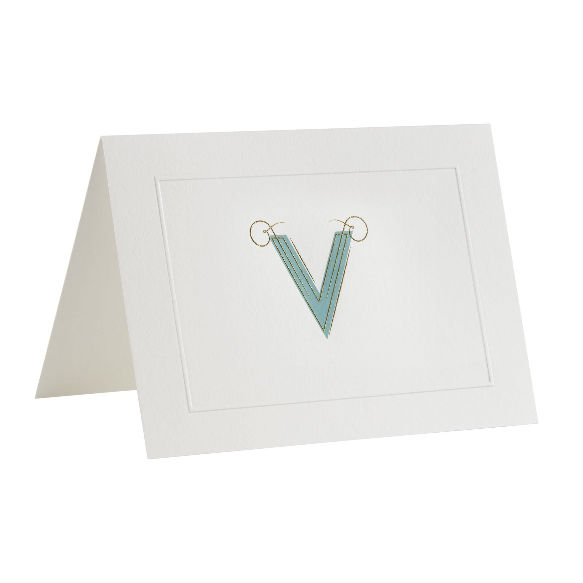 Fortnum's alphabet notecards with V initial A6 - British product