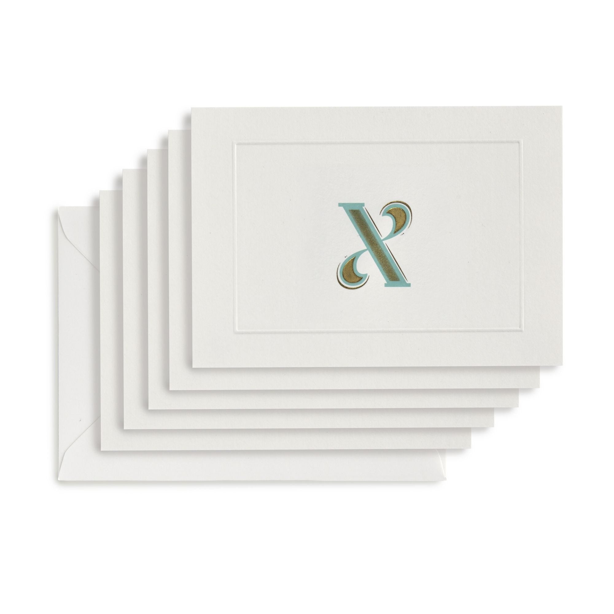 Fortnum's Alphabet Notecards X, A6 set of 8, imported from the UK