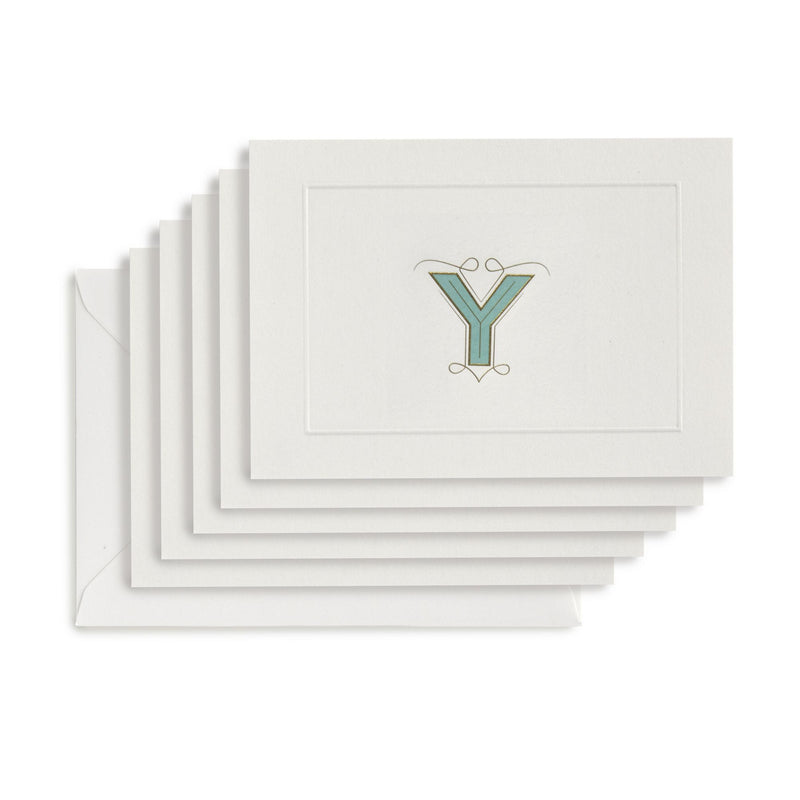 Fortnum's notecards Y initial A6, UK version