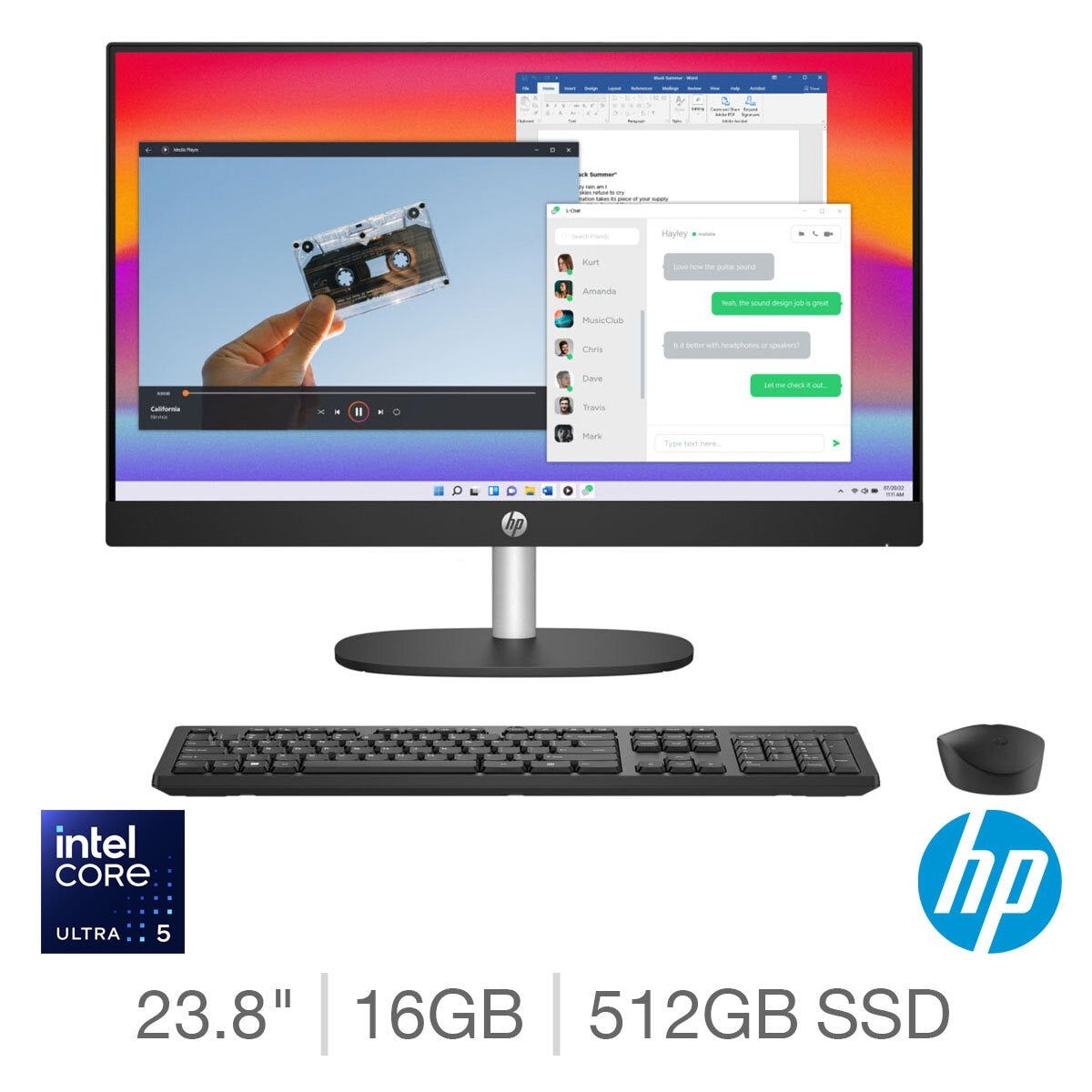 HP Intel Ultra 5-125U, 16GB RAM, 512GB SSD, 23.8 Inch All in One Desktop PC, 24-ca1234na GOODS Costco UK