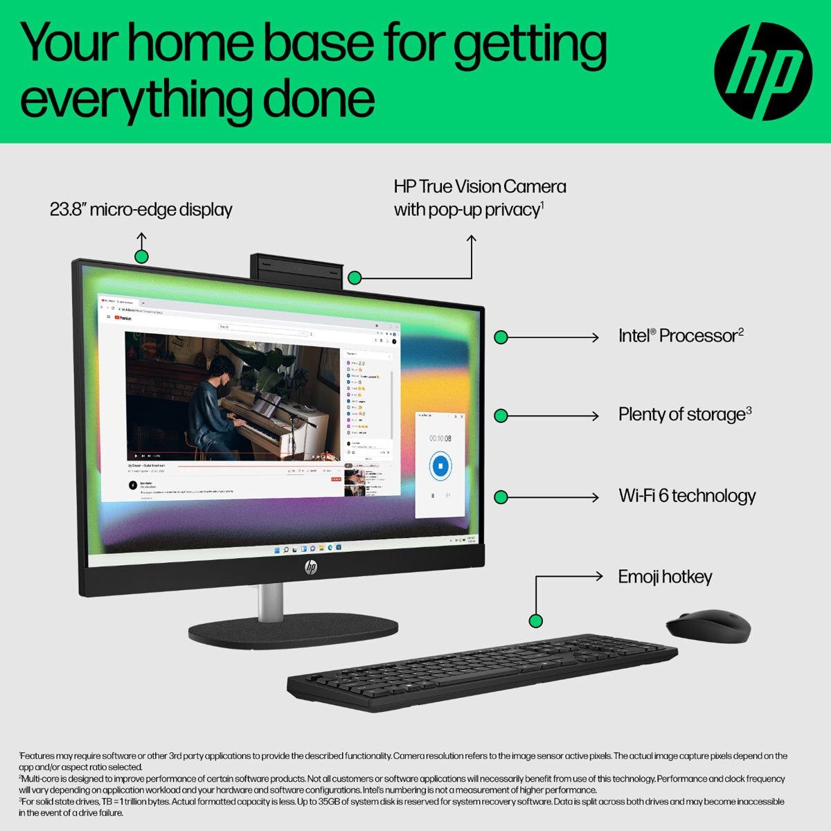 HP Intel Ultra 5-125U, 16GB RAM, 512GB SSD, 23.8 Inch All in One Desktop PC, 24-ca1234na GOODS Costco UK