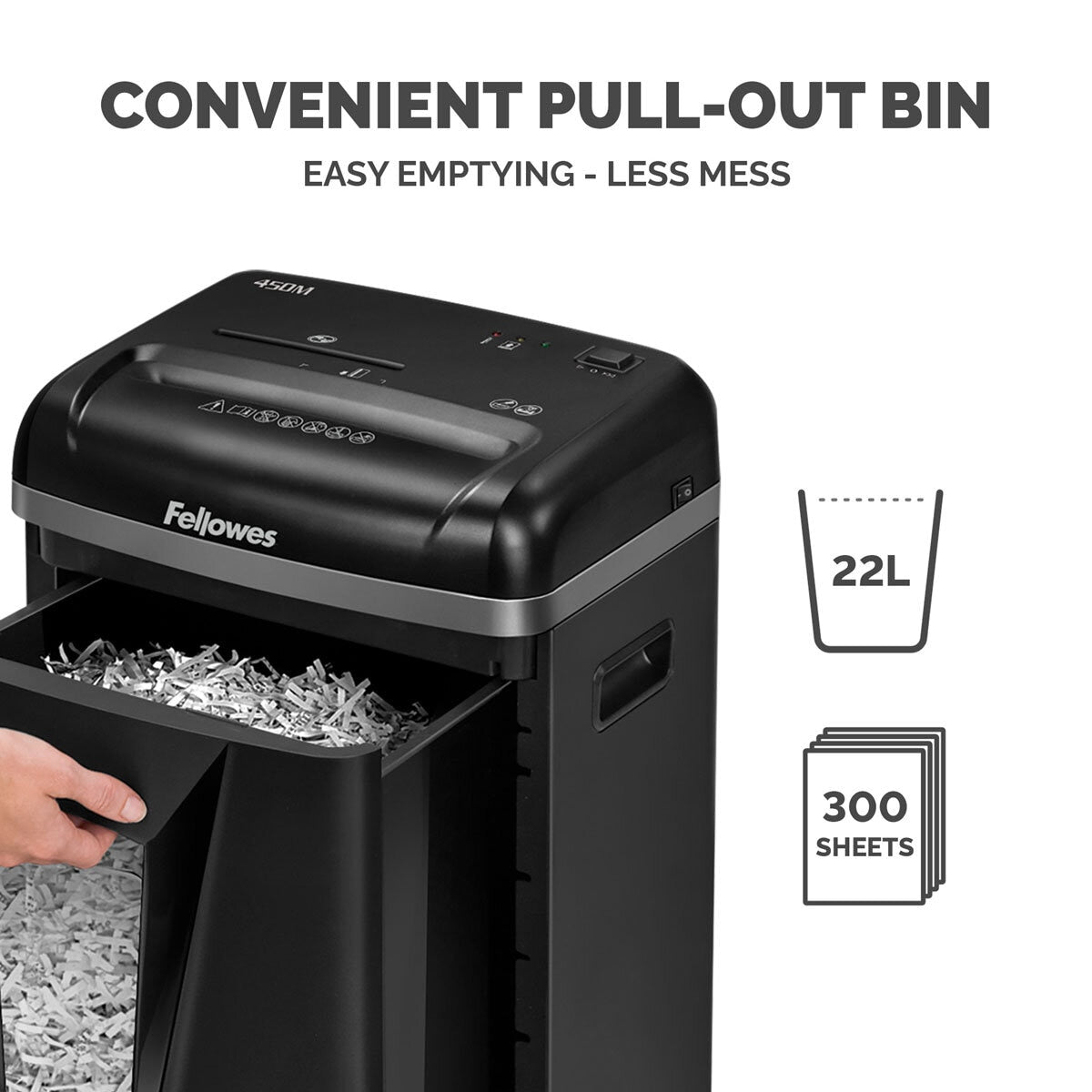Fellowes Powershred 450M micro cut shredder, imported from the UK