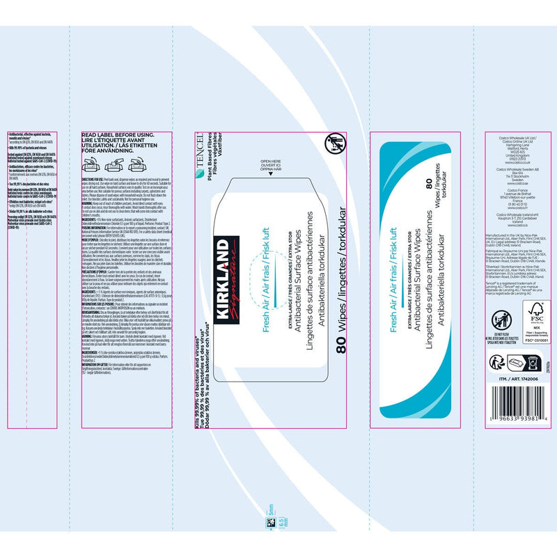 Kirkland Signature antibacterial wipes mixed scents 4x80 pack, UK version