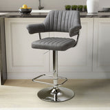 Shankar Cortez dark grey faux leather bar stool 2 pack, UK version