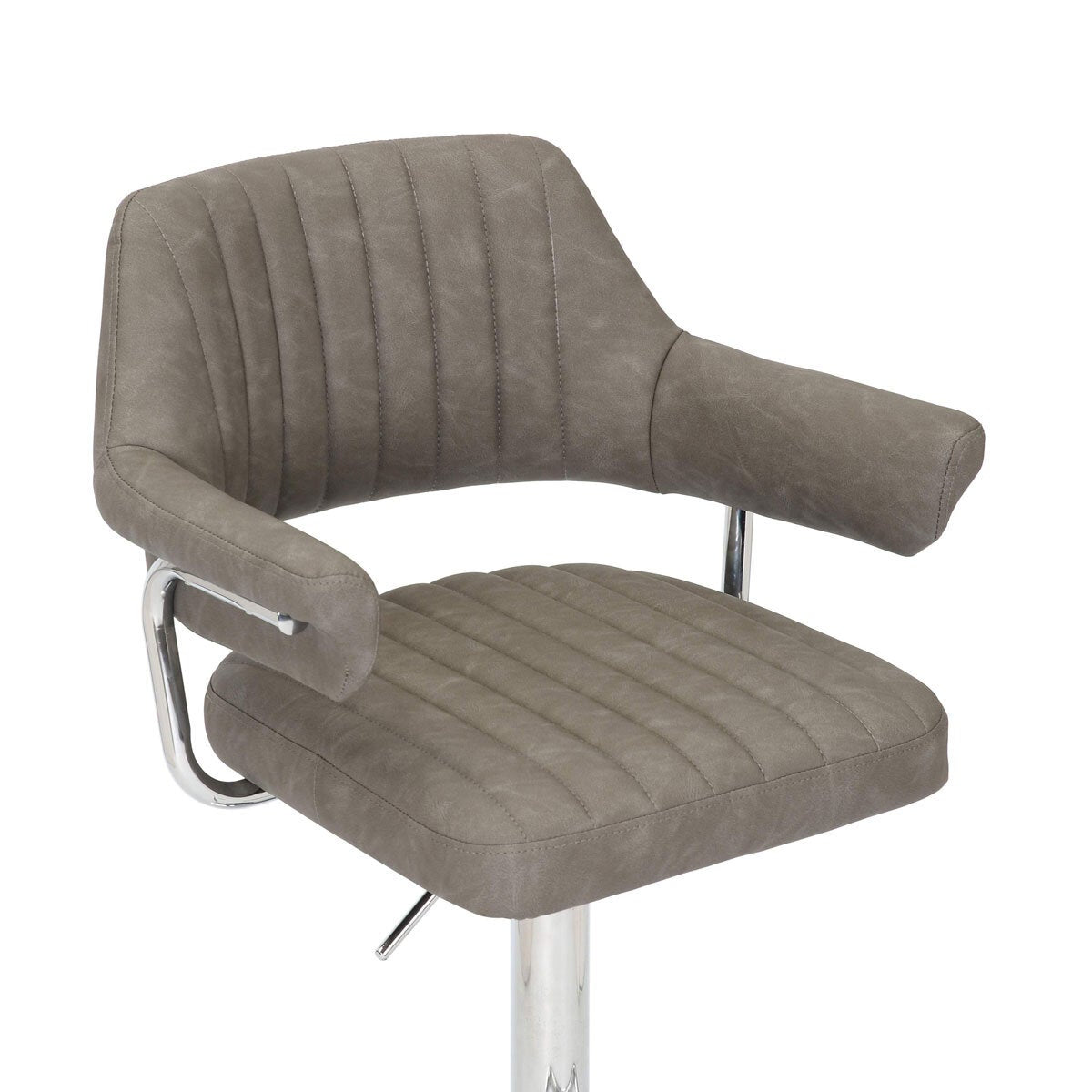 Shankar Cortez dark grey faux leather bar stool 2 pack, UK version