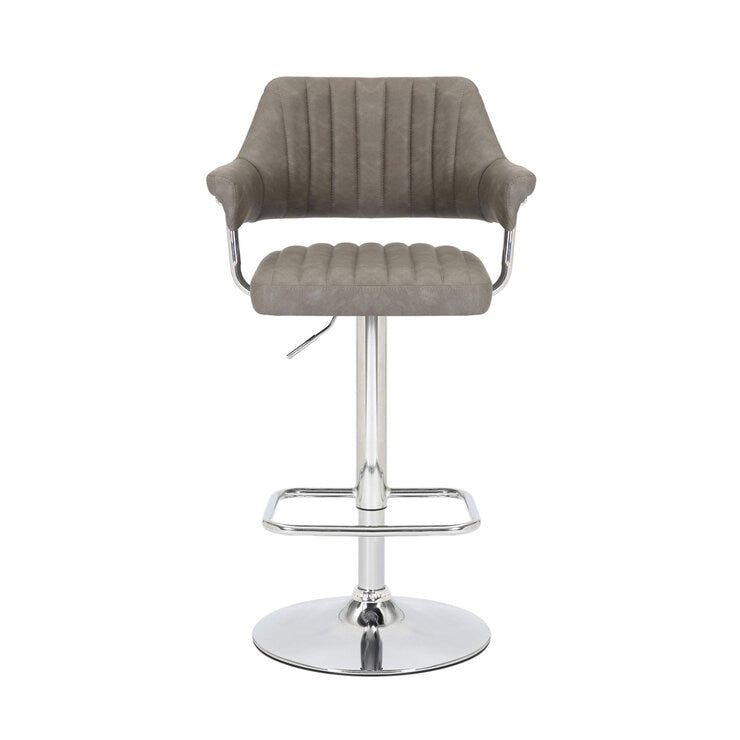 Shankar Cortez dark grey faux leather bar stool 2 pack, UK version