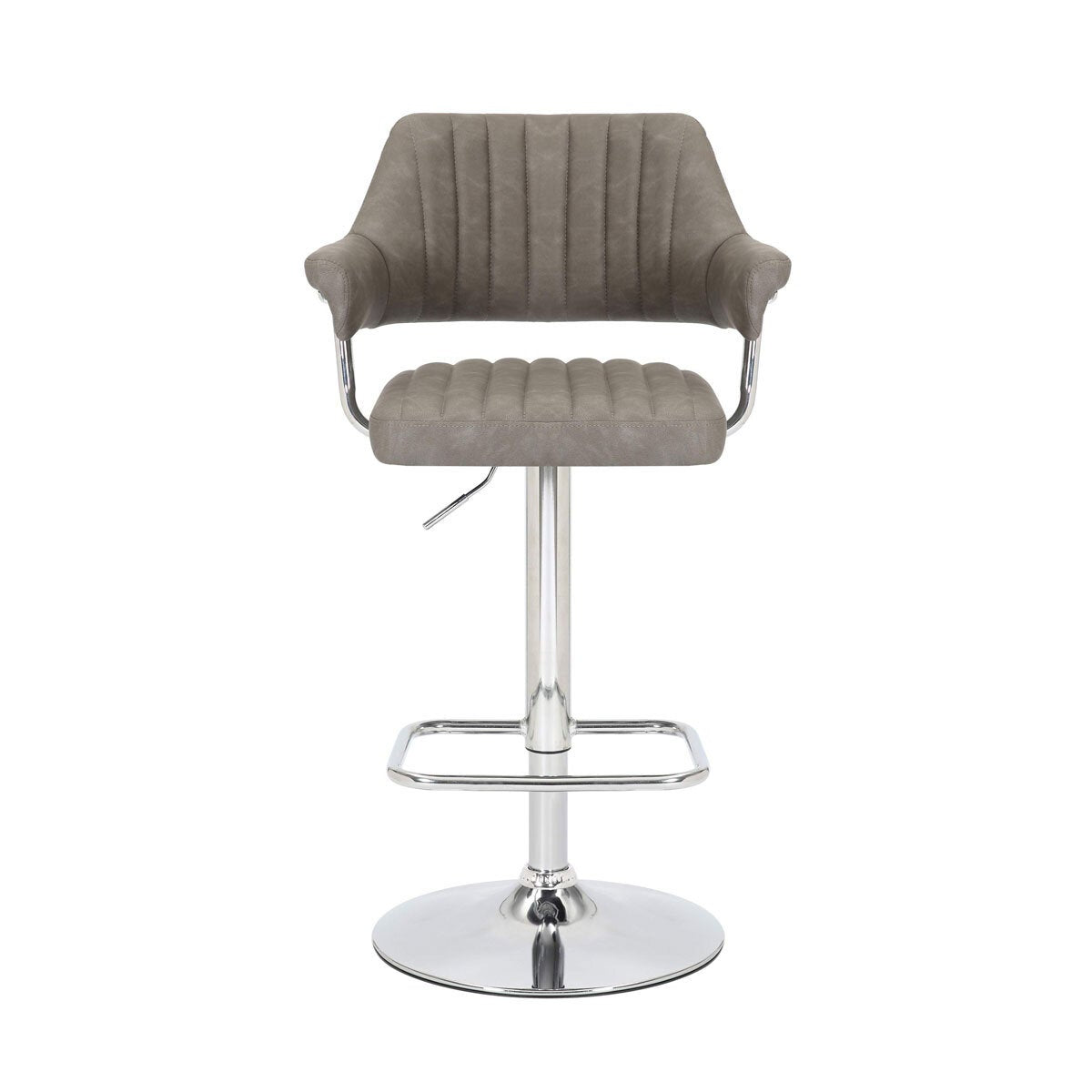Shankar Cortez dark grey faux leather bar stool 2 pack, UK version