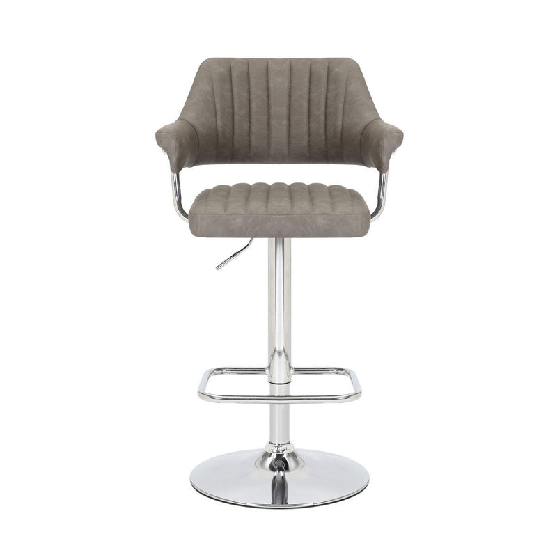Shankar Cortez dark grey faux leather bar stool 2 pack, UK version