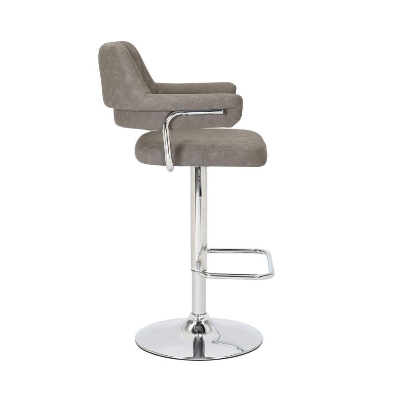 Shankar Cortez dark grey faux leather bar stool 2 pack, UK version