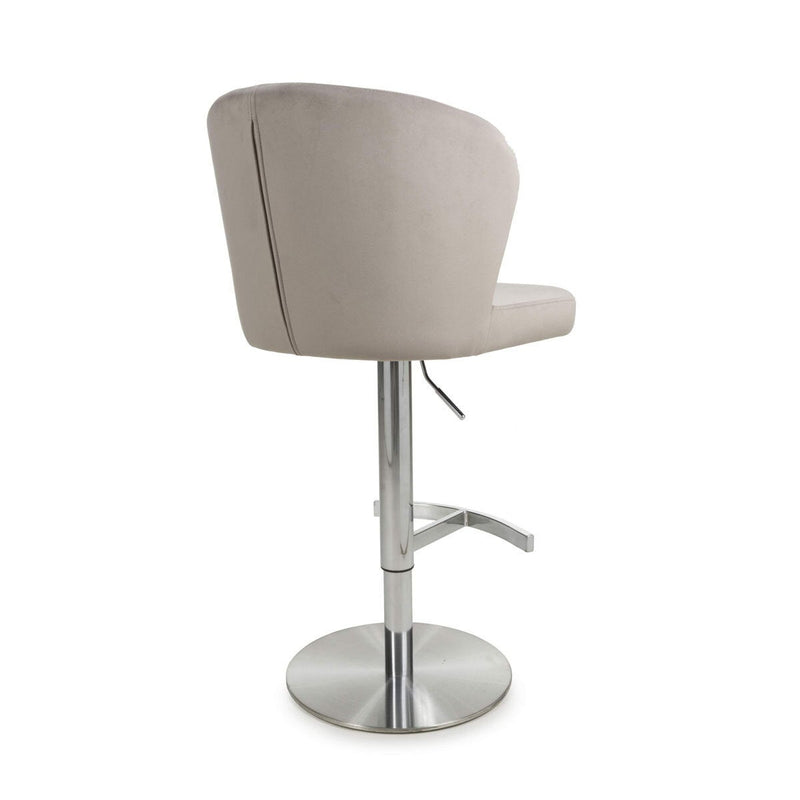 Shankar Sigma mink brushed velvet gas lift bar stool, UK version
