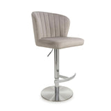 Shankar Sigma mink brushed velvet gas lift bar stool, UK version