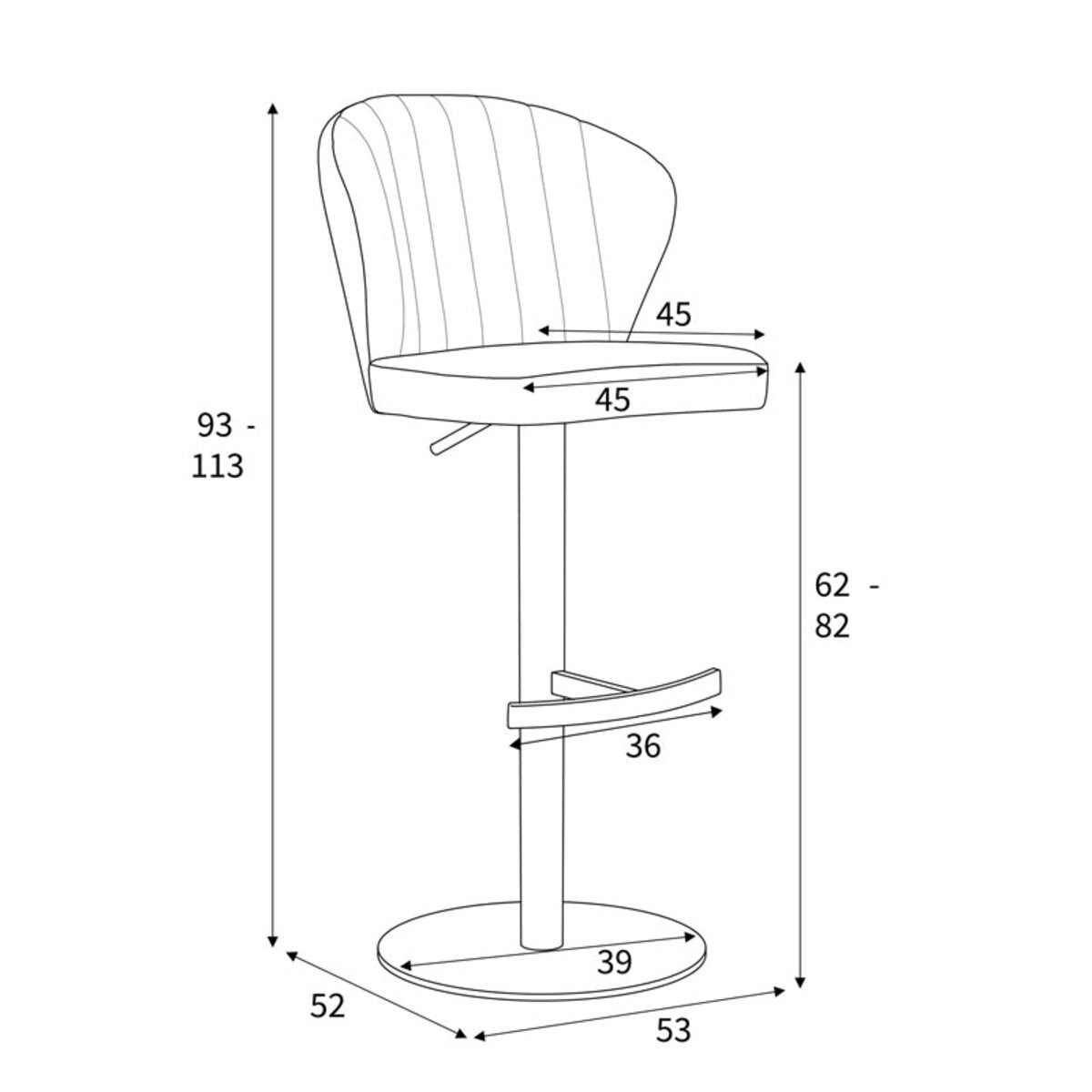 Shankar Sigma mink brushed velvet gas lift bar stool, UK version