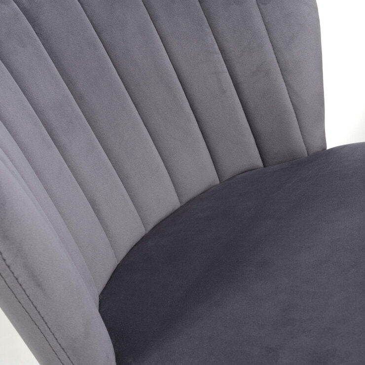 Shankar Sigma grey brushed velvet bar stool, UK version