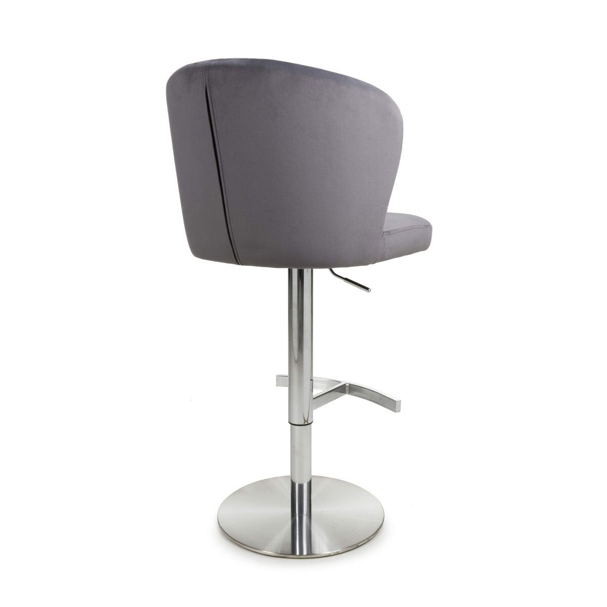 Shankar Sigma grey brushed velvet bar stool, UK version