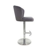 Shankar Sigma grey brushed velvet bar stool, UK version