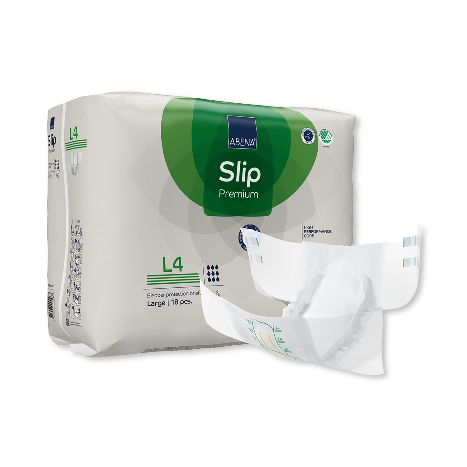 ABENA incontinence briefs Slip Premium L4 18 packs, imported from the UK