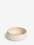 Set of 4 Stoneware Pasta Bowls with Speckle Glaze and Terracotta Rim