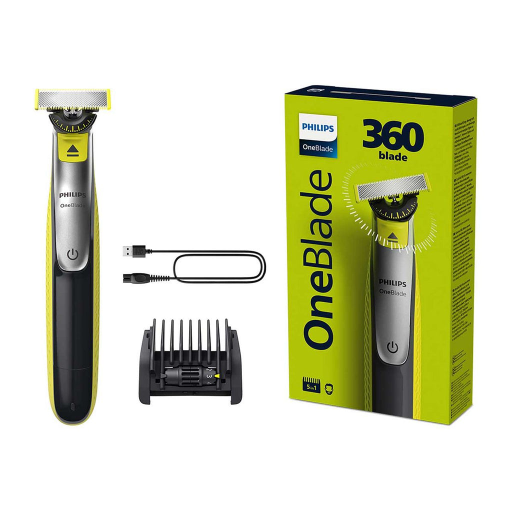 Philips OneBlade 360 for Face with 5-in-1 Adjustable Comb - Trim, Edge, Shave - QP2734/20