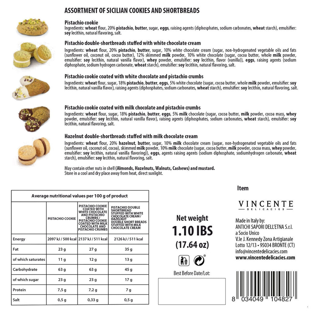 Vincente Delicacies Pistachio Cookies, 500g