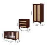 Tutti Bambini Japandi 4 Piece Nursery Set, Walnut Finish GOODS Costco UK