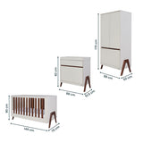 Tutti Bambini Fuori 4 Piece Nursery Set, Sand & Walnut Finish GOODS Costco UK