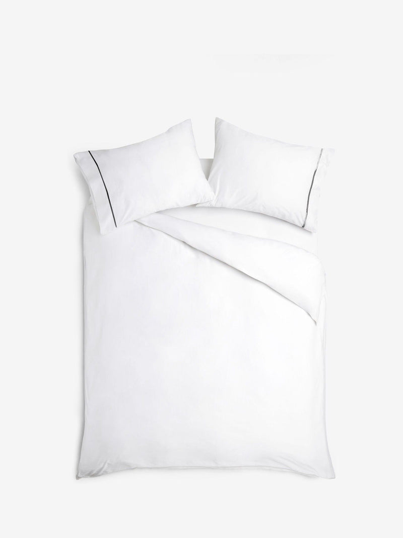 White/Black Collection Luxe 600 Thread Count 100% Cotton Sateen Luxury Duvet Cover And Pillowcase Set